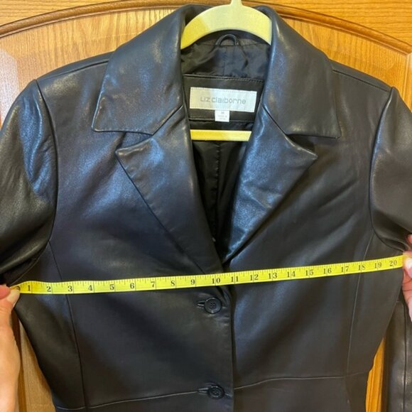 Liz Claiborne black leather coat size Medium - Picture 10 of 10